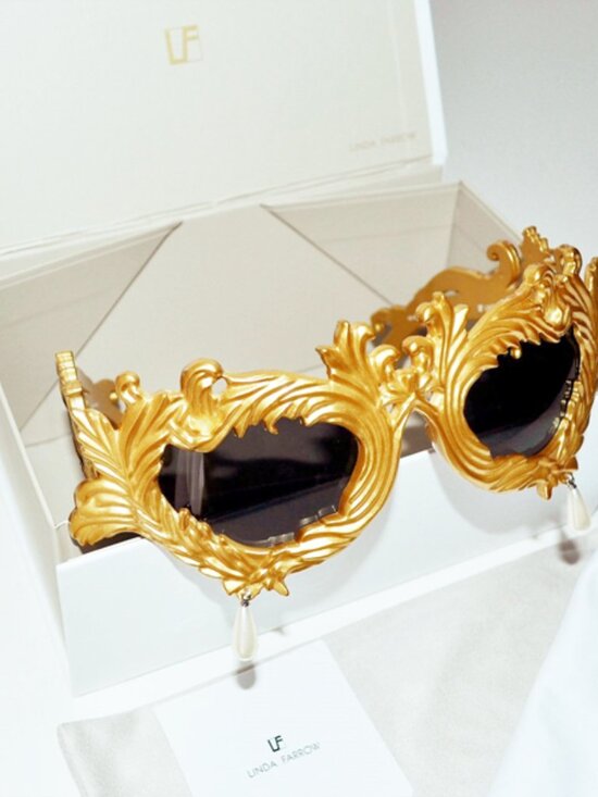 NWB Jeremy Scott x Linda Farrow Silver Antique Pearl Drop Sunglasses Limited main image 9